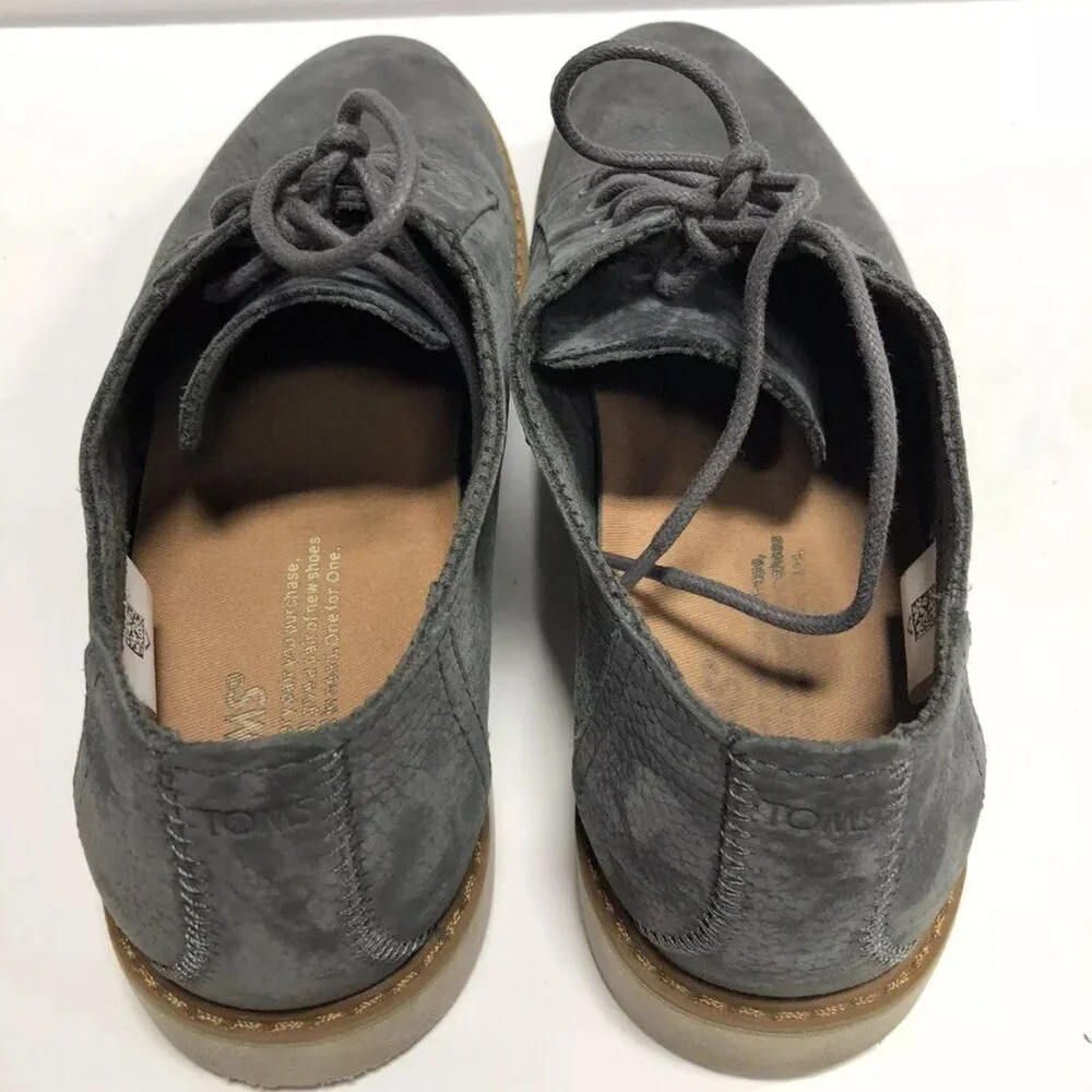 Toms Men's Preston Oxford Lace-Up Grey, Size 8.5 M